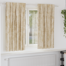 vidaXL Velúr Függöny 2 db Pálcataszkolt Krém 175x140 cm lakástextília