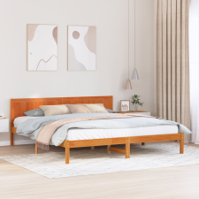 vidaXL Viaszbarna ágykeret Viaszbarna Tömör fa 200 x 200 cm Tartós ágy és ágykellék