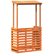 vidaXL viaszbarna kültéri tömör fa bárasztal tetővel 112,5x57x195,5 cm (844641) kerti bútor