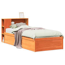 vidaXL viaszbarna tömör fenyőfa ágy matrac nélkül 100 x 200 cm (3323433) ágy és ágykellék