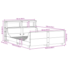 vidaXL viaszbarna tömör fenyőfa ágy matrac nélkül 120 x 190 cm ágy és ágykellék