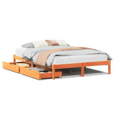 vidaXL viaszbarna tömör fenyőfa ágy matrac nélkül 120 x 190 cm (3301448) ágy és ágykellék