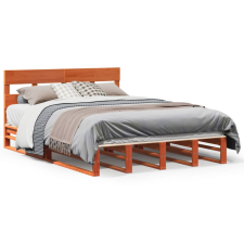 vidaXL viaszbarna tömör fenyőfa ágy matrac nélkül 120 x 200 cm (3302293) ágy és ágykellék
