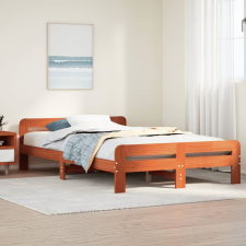 vidaXL viaszbarna tömör fenyőfa ágy matrac nélkül 135 x 190 cm ágy és ágykellék