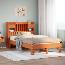 vidaXL viaszbarna tömör fenyőfa ágy matrac nélkül 135 x 190 cm ágy és ágykellék