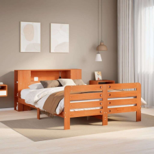 vidaXL viaszbarna tömör fenyőfa ágy matrac nélkül 135 x 190 cm ágy és ágykellék
