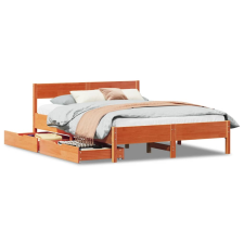 vidaXL viaszbarna tömör fenyőfa ágy matrac nélkül 135 x 190 cm (3301766) ágy és ágykellék