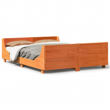 vidaXL viaszbarna tömör fenyőfa ágy matrac nélkül 140 x 190 cm (3302287) ágy és ágykellék