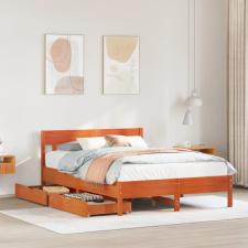 vidaXL viaszbarna tömör fenyőfa ágy matrac nélkül 140 x 200 cm ágy és ágykellék