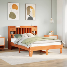 vidaXL viaszbarna tömör fenyőfa ágy matrac nélkül 140 x 200 cm ágy és ágykellék