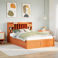 vidaXL viaszbarna tömör fenyőfa ágy matrac nélkül 150 x 200 cm ágy és ágykellék