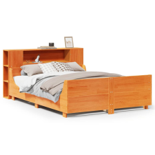 vidaXL viaszbarna tömör fenyőfa ágy matrac nélkül 150 x 200 cm (3323766) ágy és ágykellék
