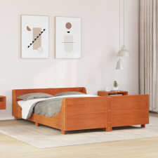 vidaXL viaszbarna tömör fenyőfa ágy matrac nélkül 160 x 200 cm ágy és ágykellék