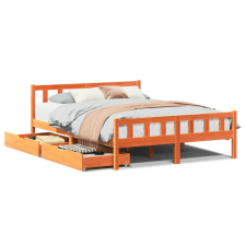 vidaXL viaszbarna tömör fenyőfa ágy matrac nélkül 160 x 200 cm (3301592) ágy és ágykellék