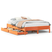 vidaXL viaszbarna tömör fenyőfa ágy matrac nélkül 160 x 200 cm (3301706) ágy és ágykellék