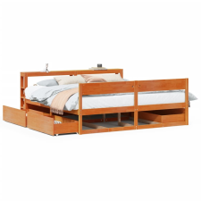 vidaXL viaszbarna tömör fenyőfa ágy matrac nélkül 180 x 200 cm (3306374) ágy és ágykellék