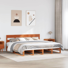 vidaXL viaszbarna tömör fenyőfa ágy matrac nélkül 200 x 200 cm ágy és ágykellék