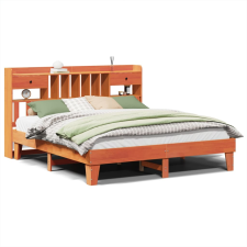 vidaXL viaszbarna tömör fenyőfa ágy matrac nélkül 200 x 200 cm (3308833) ágy és ágykellék