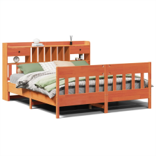 vidaXL viaszbarna tömör fenyőfa ágy matrac nélkül 200 x 200 cm (3323250) ágy és ágykellék