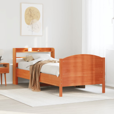 vidaXL viaszbarna tömör fenyőfa ágy matrac nélkül 75 x 190 cm ágy és ágykellék