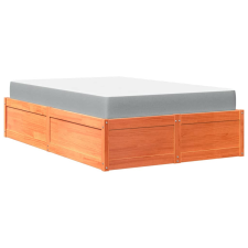 vidaXL viaszbarna tömör fenyőfa ágy matraccal 120 x 200 cm ágy és ágykellék