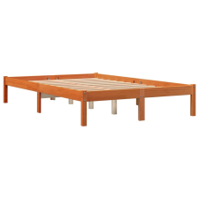 vidaXL viaszbarna tömör fenyőfa ágykeret 140 x 200 cm (844857) ágy és ágykellék