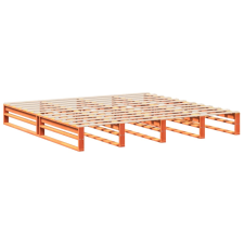 vidaXL viaszbarna tömör fenyőfa ágykeret 200 x 200 cm (3302323) ágy és ágykellék