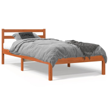 vidaXL viaszbarna tömör fenyőfa ágykeret 75 x 190 cm ágy és ágykellék