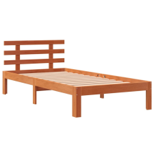 vidaXL viaszbarna tömör fenyőfa ágykeret fejtámlával 100 x 200 cm (844272) ágy és ágykellék