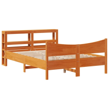 vidaXL viaszbarna tömör fenyőfa ágykeret fejtámlával 120 x 190 cm (3306323) ágy és ágykellék