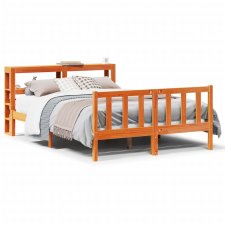 vidaXL viaszbarna tömör fenyőfa ágykeret fejtámlával 140 x 190 cm ágy és ágykellék