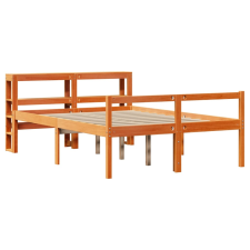 vidaXL viaszbarna tömör fenyőfa ágykeret fejtámlával 150x200 cm (3305884) ágy és ágykellék