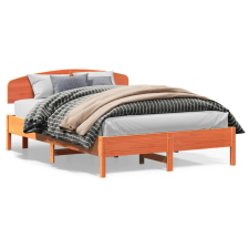 vidaXL viaszbarna tömör fenyőfa ágykeret fejtámlával 160 x 200 cm ágy és ágykellék