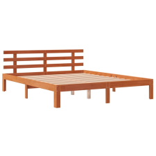 vidaXL viaszbarna tömör fenyőfa ágykeret fejtámlával 160 x 200 cm (844276) ágy és ágykellék