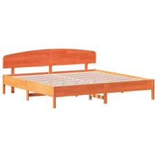 vidaXL viaszbarna tömör fenyőfa ágykeret fejtámlával 200 x 200 cm (3207196) ágy és ágykellék