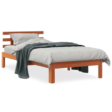 vidaXL viaszbarna tömör fenyőfa ágykeret fejtámlával 75 x 190 cm ágy és ágykellék