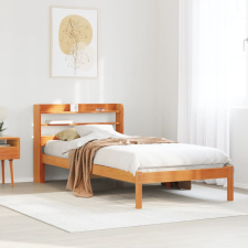 vidaXL viaszbarna tömör fenyőfa ágykeret fejtámlával 75 x 190 cm ágy és ágykellék