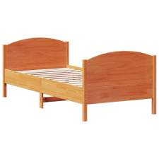 vidaXL viaszbarna tömör fenyőfa ágykeret fejtámlával 90 x 190 cm (842573) ágy és ágykellék