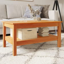 vidaXL Viaszbarna tömör fenyőfa dohányzóasztal 80 x 50 x 40 cm bútor