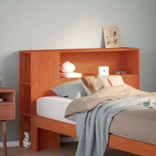 vidaXL viaszbarna tömör fenyőfa fejtámla tárolóval 90 cm ágy és ágykellék