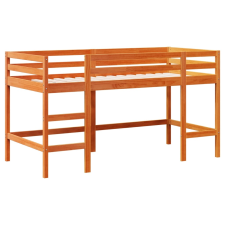 vidaXL viaszbarna tömör fenyőfa gyerek galériaágy létrával 90x190 cm gyermekágy