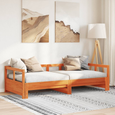 vidaXL viaszbarna tömör fenyőfa kanapéágy matrac nélkül 90 x 190 cm ágy és ágykellék