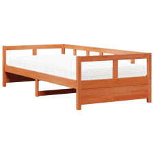 vidaXL viaszbarna tömör fenyőfa kanapéágy matraccal 90 x 190 cm (3321055) ágy és ágykellék
