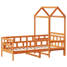 vidaXL viaszbarna tömör fenyőfa kanapéágy tetővel 90 x 190 cm ágy és ágykellék