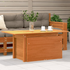 vidaXL Viaszbarna tömör fenyőfa kerti asztal 100 x 50 x 75 cm kerti bútor