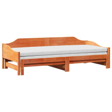 vidaXL viaszbarna tömör fenyőfa kihúzható kanapéágy 90 x 200 cm (850907) ágy és ágykellék