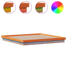 vidaXL viaszbarna tömör fenyőfa LED-es ágykeret 180 x 200 cm (844417) ágy és ágykellék
