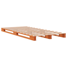 vidaXL viaszbarna tömör fenyőfa raklapágy 90 x 200 cm (844452) ágy és ágykellék