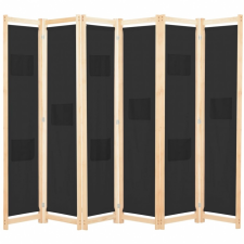 vidaXL vidaXL fekete 6-paneles szövetparaván 240 x 170 x 4 cm bútor