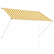 vidaXL vidaXL feltekerhető sárga és fehér napellenző 200 x 150 cm kerti bútor